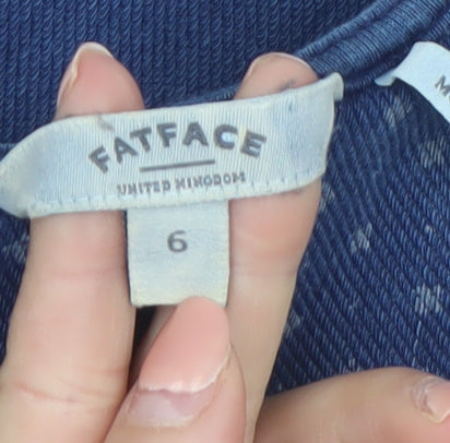 FatFace Womens Blue Short Sleeve Cotton T-Shirt Dress Size 6
