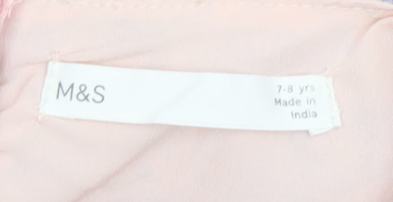 Marks and Spencer Girls Pink Floral Chiffon Romper 7-8 Years
