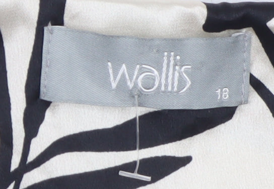 Wallis Women’s Black Floral Knee Length Shift Dress Size 18