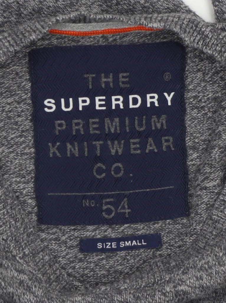 Superdry Men's Grey Cotton Cashmere Crew Neck Jumper Size S