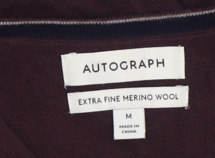 Marks and Spencer Men’s Brown Merino Wool V-Neck Jumper M