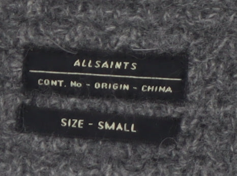 AllSaints Men's Grey Wool Blend Crew Neck Jumper Size S