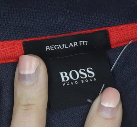 Hugo Boss Men's Blue Regular Fit Cotton Polo Shirt XL