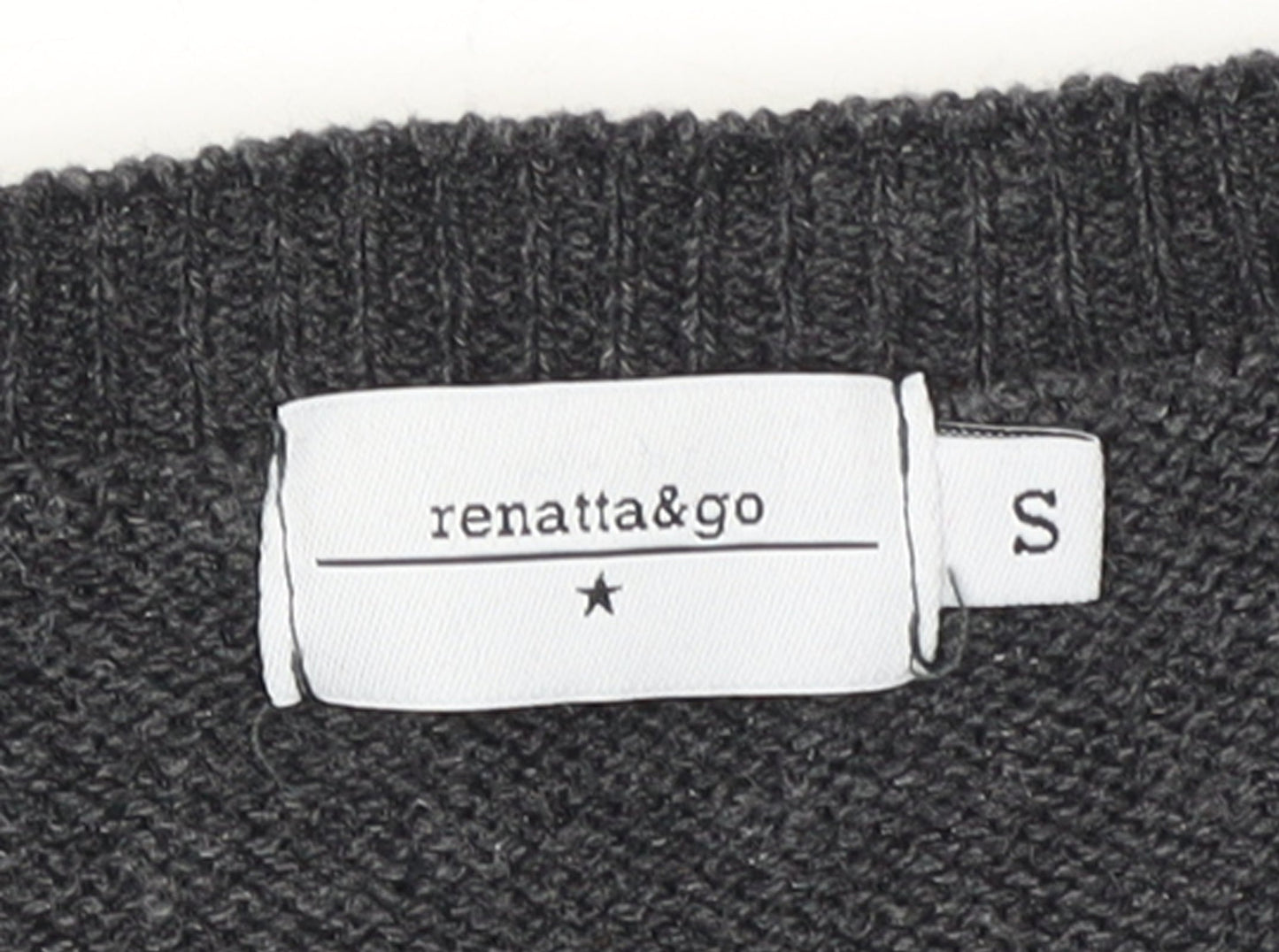 Renatta & Go Women's Grey Wool Cardigan S Buttoned Knit Jumper