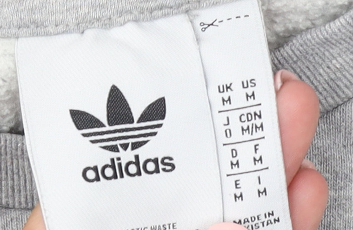 Adidas Mens Grey Regular Fit Crew Neck Sweatshirt M
