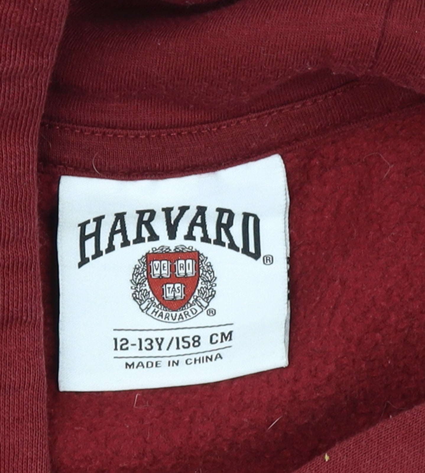 Harvard Boys Burgundy Hoodie 12-13 Years Pullover Fleece Sweatshirt