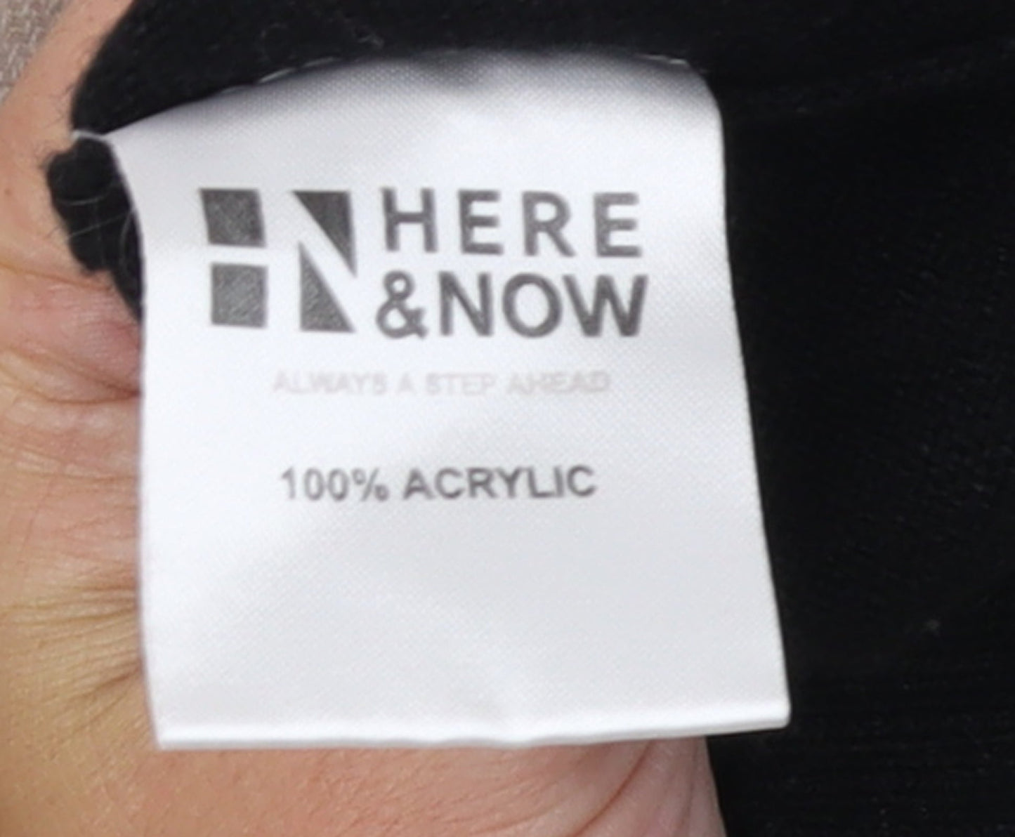 HERE & NOW Women's Black & White Colour Block Acrylic Jumper XS