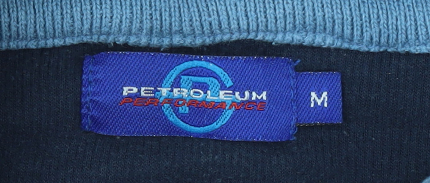 Petroleum Performance Men's Blue Full Zip Knit Jumper M