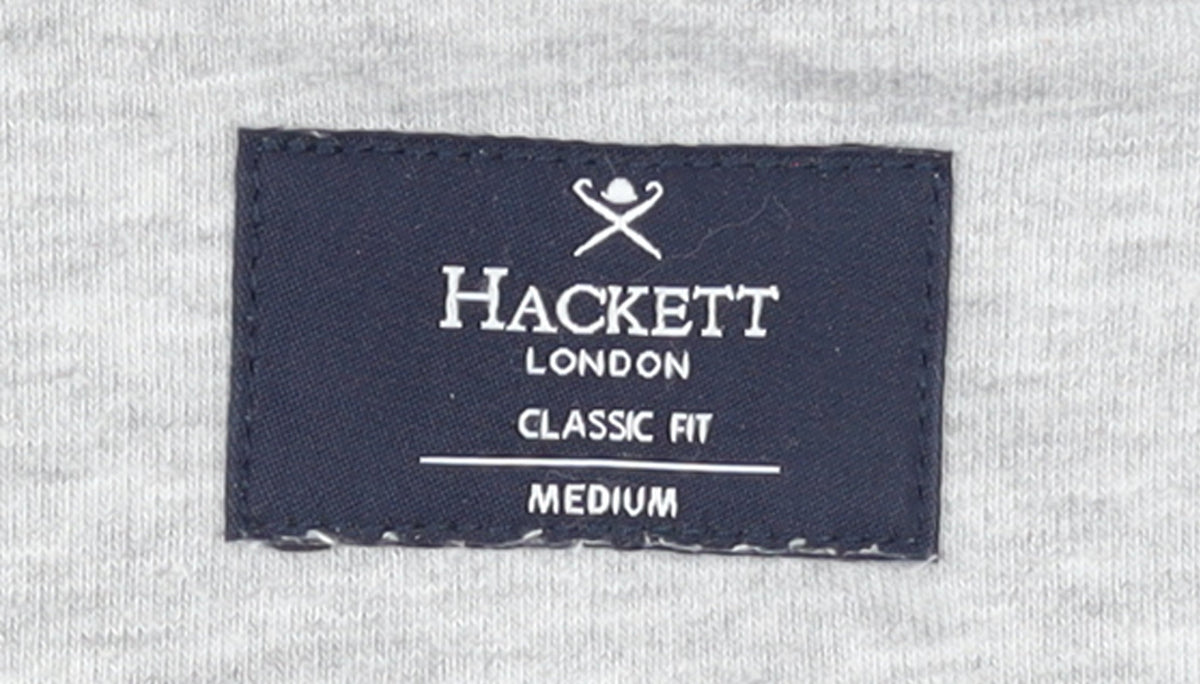 Hackett London Men's Grey Classic Fit Cotton Sweatshirt Medium