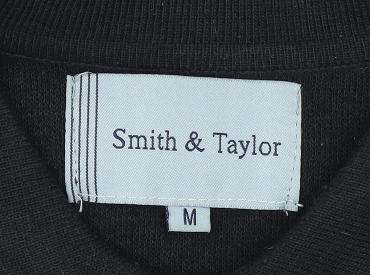 Smith & Taylor Men's Black Argyle Long Sleeve Polo - Size M