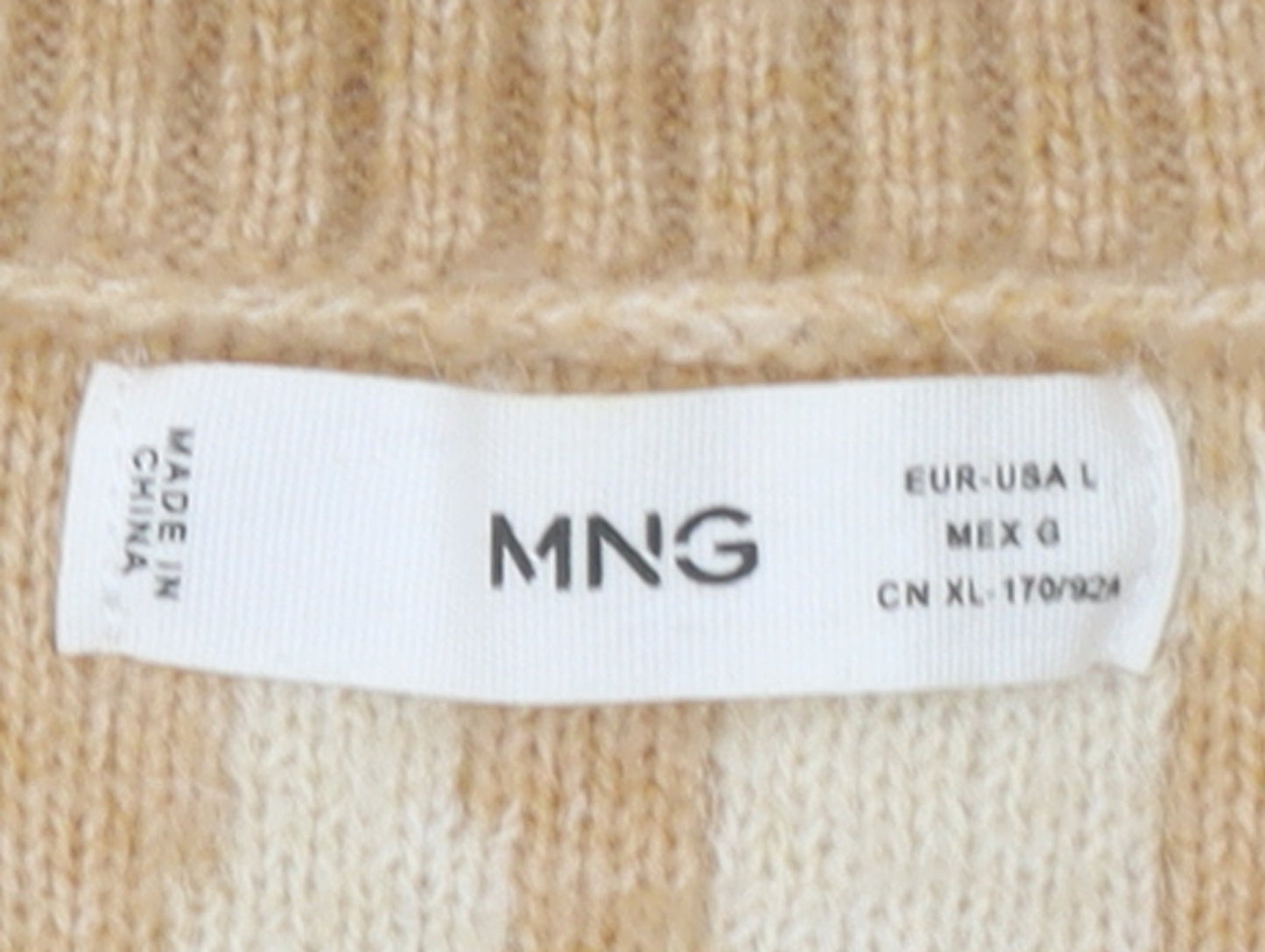 MNG Women’s Beige Animal Print Knit Sleeveless Vest Jumper L
