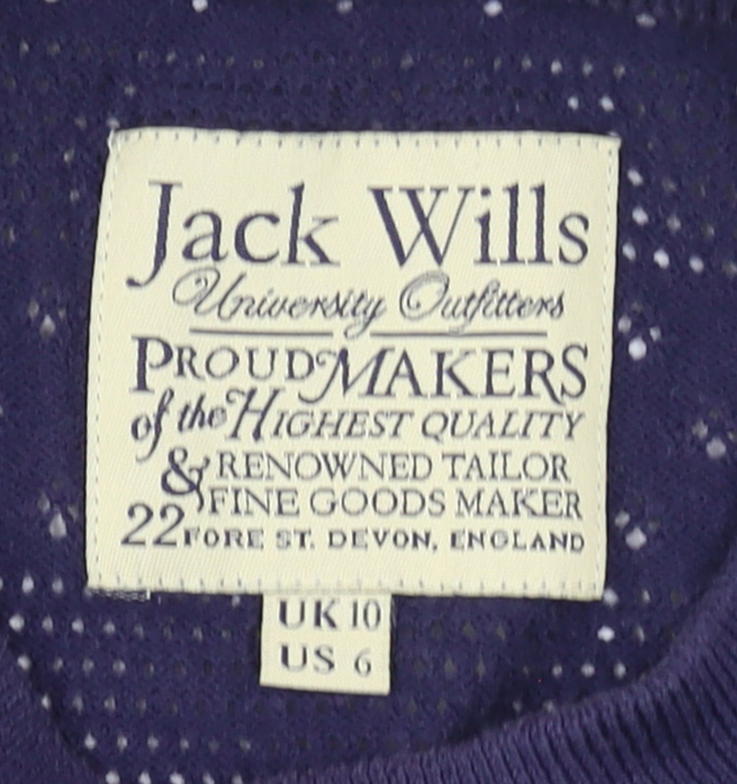 Jack Wills Women's Purple Knit Crew Neck Jumper Size 10