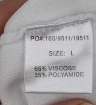 Bassini Women's White Striped Short Sleeve Pullover Jumper Size L