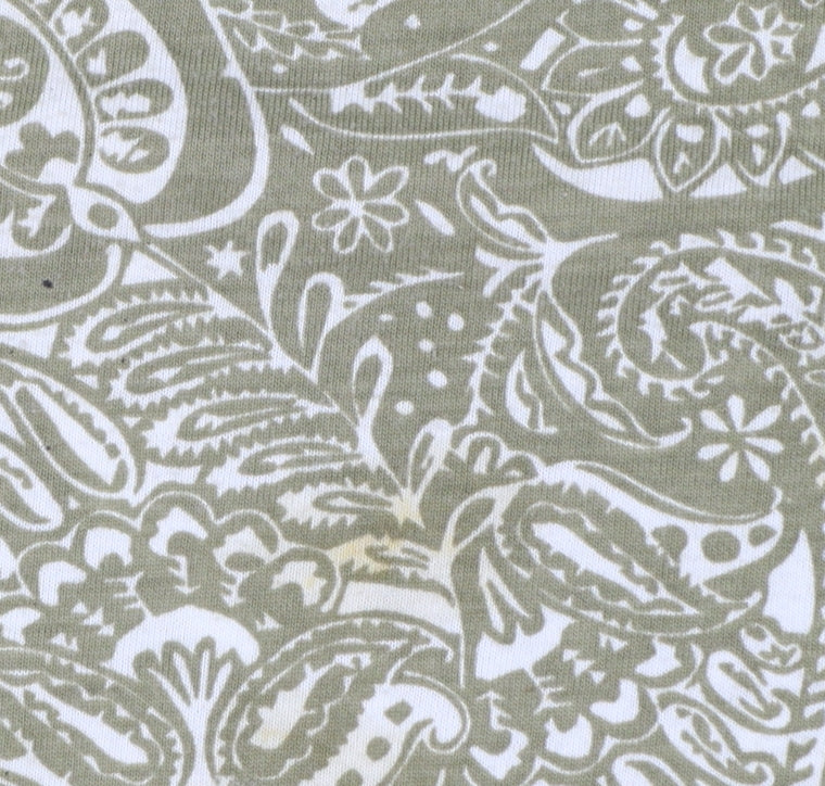 Damart Women's Green Paisley A-Line Knee Length Cotton Dress Size 16