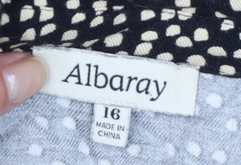 Albaray Women's Black Polka Dot Midi Shirt Dress Size 16