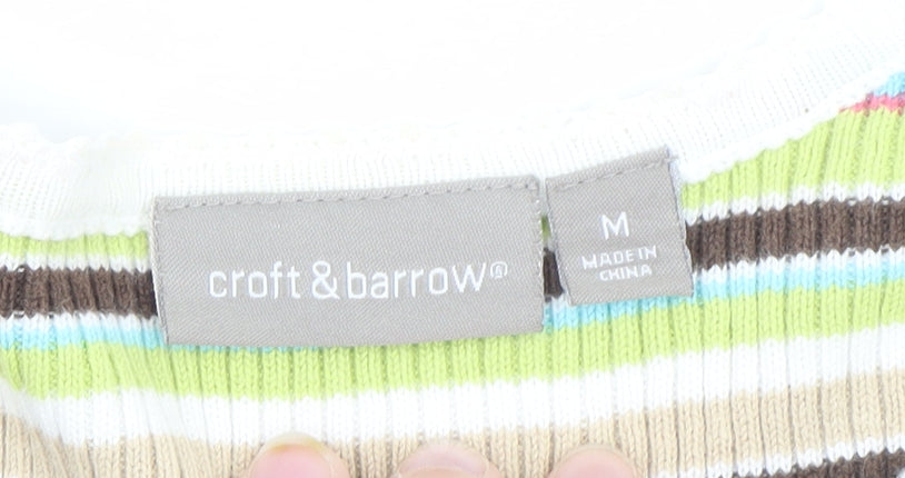 Croft & Barrow Women's Multicoloured Striped Knit T-Shirt M