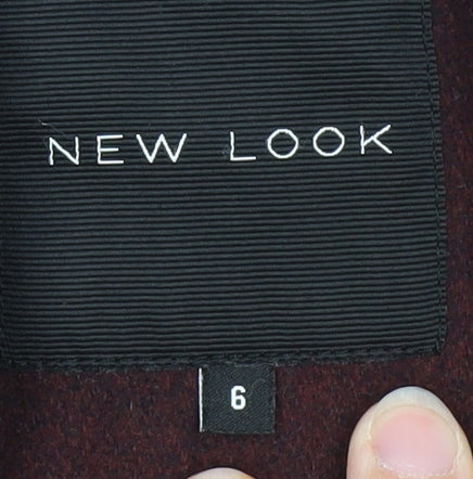 New Look Women’s Red Long Wool Blend Overcoat Size 6