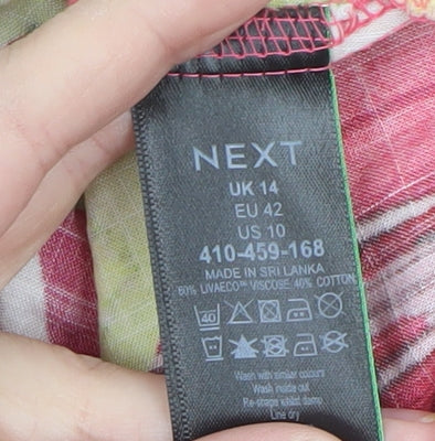 Next Women’s Multicoloured Floral A-Line Knee Length Dress Size 14