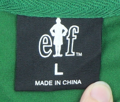 Elf Green Christmas Long Sleeve Men's T-Shirt Size L Funny Quote