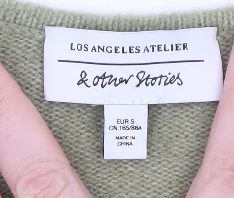 & Other Stories Women Green Wool Cashmere Wrap Jumper S