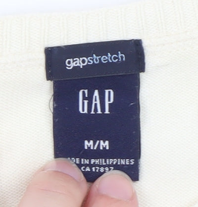 GAP Women Ivory Short Sleeve Knit Pullover Jumper M