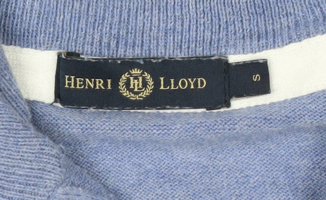 Henri Lloyd Men’s Blue Cotton 1/2 Zip High Neck Jumper Size S