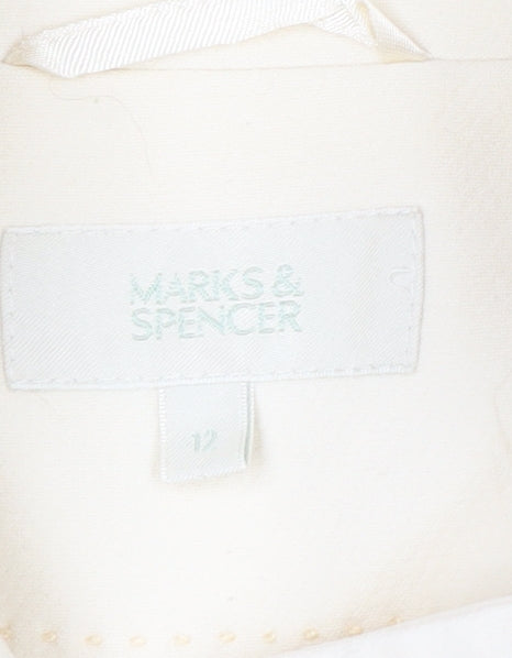 Marks and Spencer Women’s Ivory Belted Trench Coat Size 12