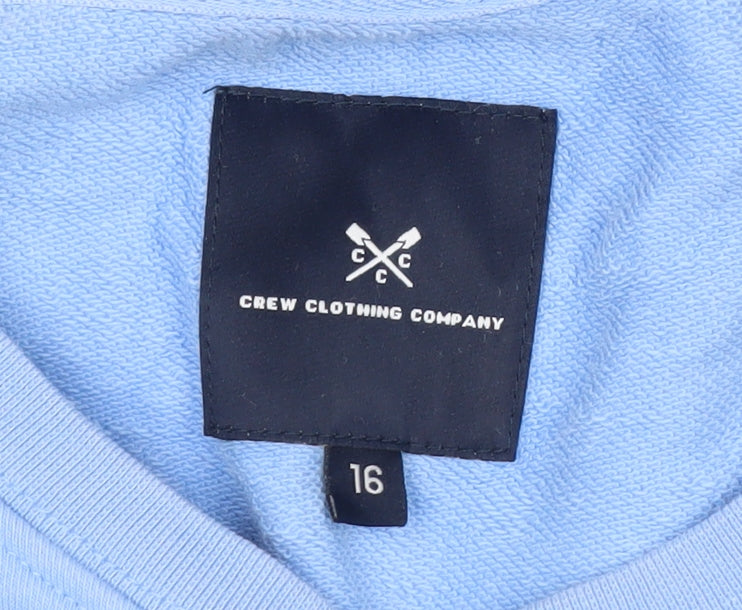 Crew Clothing Company Women Blue Size 16 Cotton Blend Pullover Sweatshirt