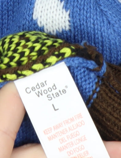 Cedar Wood State Men's Blue Christmas Jumper L Pullover Knit