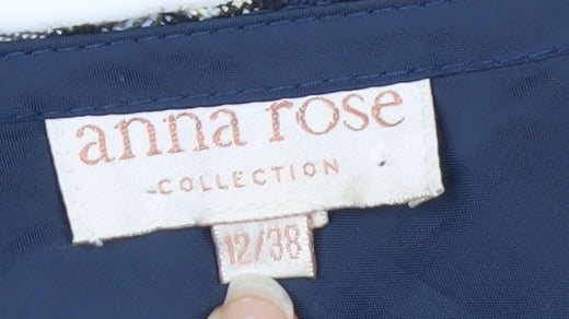 Anna Rose Women Blue Checked A-Line Midi Skirt Size 12