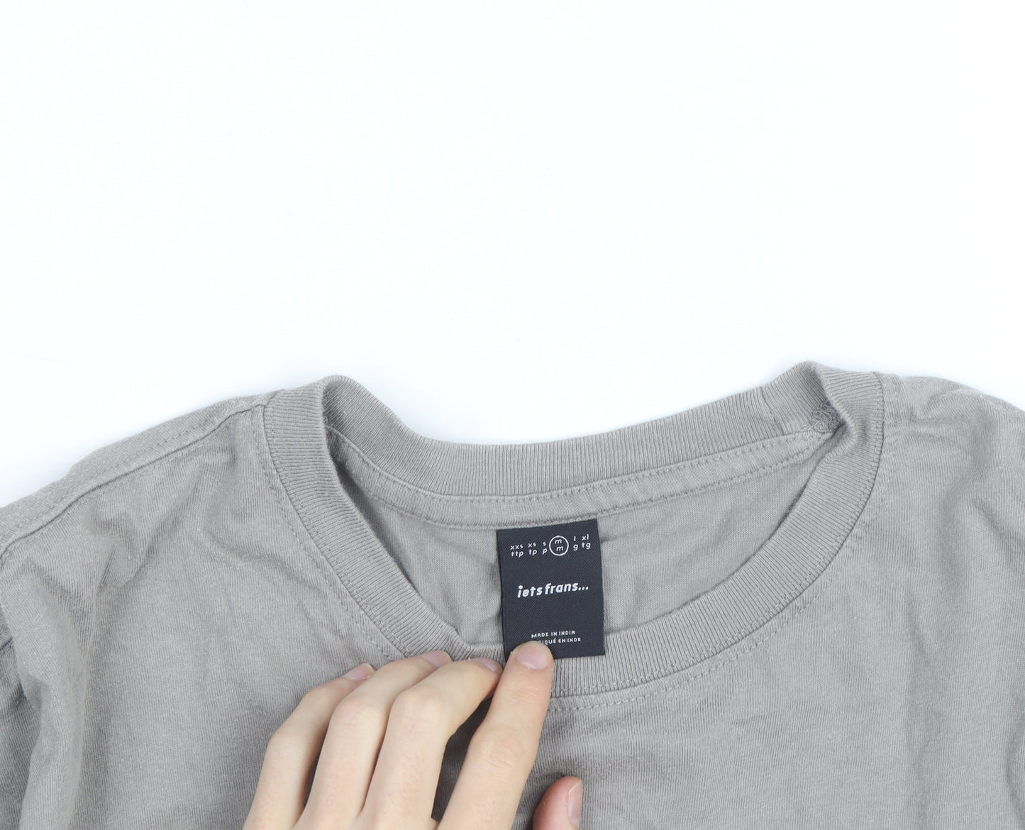 iets frans... Men's Grey and Red Long Sleeve Colourblock Top Size M