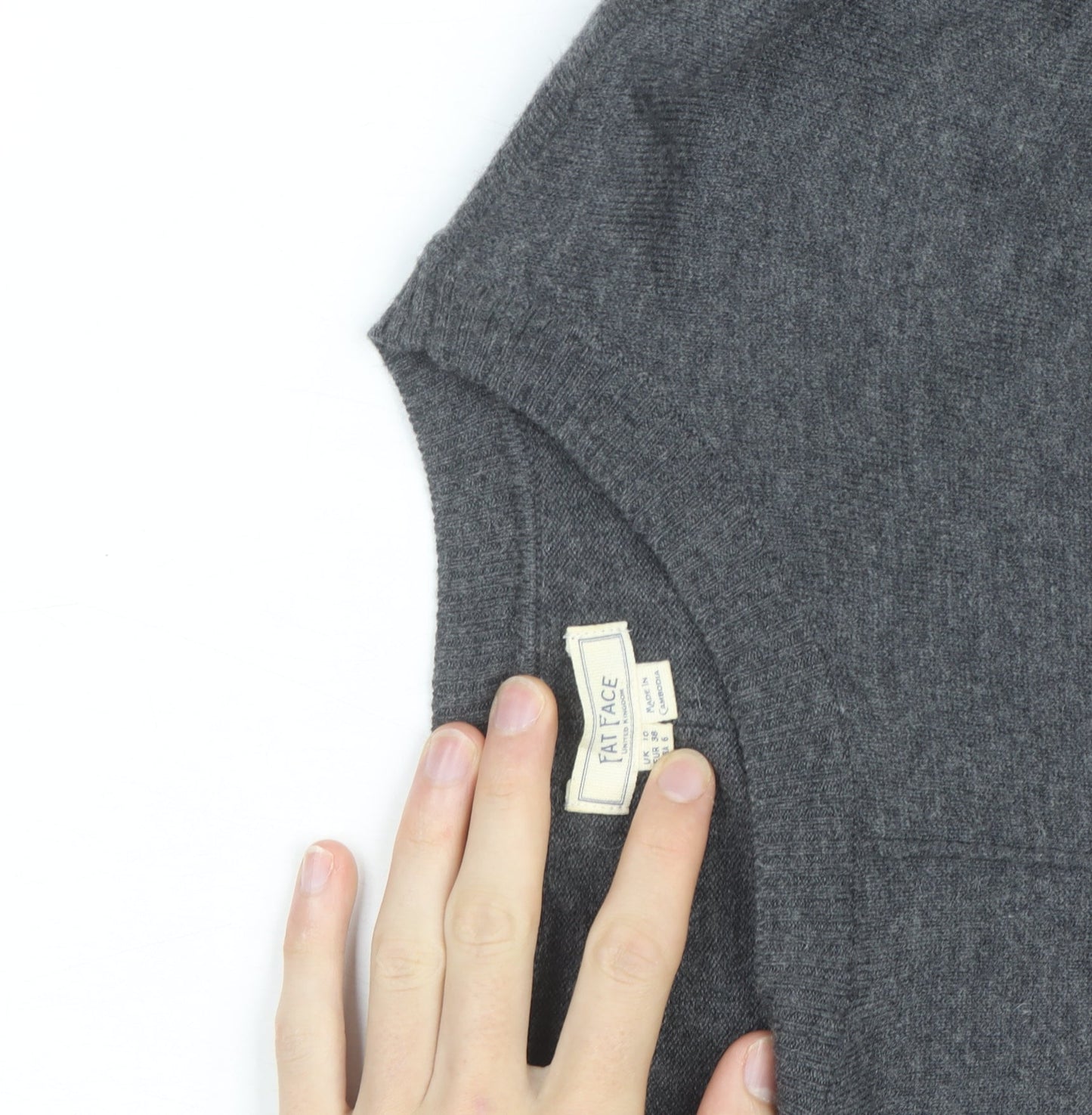 Fat Face Women's Grey Long Sleeve Knit Cardigan L