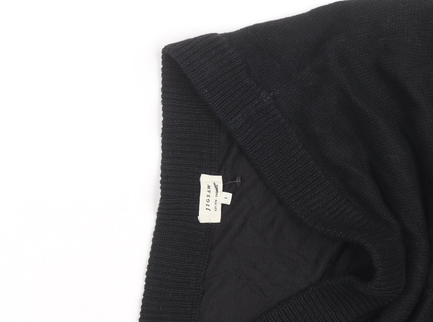 Jigsaw Women Black Wool Knit Pencil Skirt L