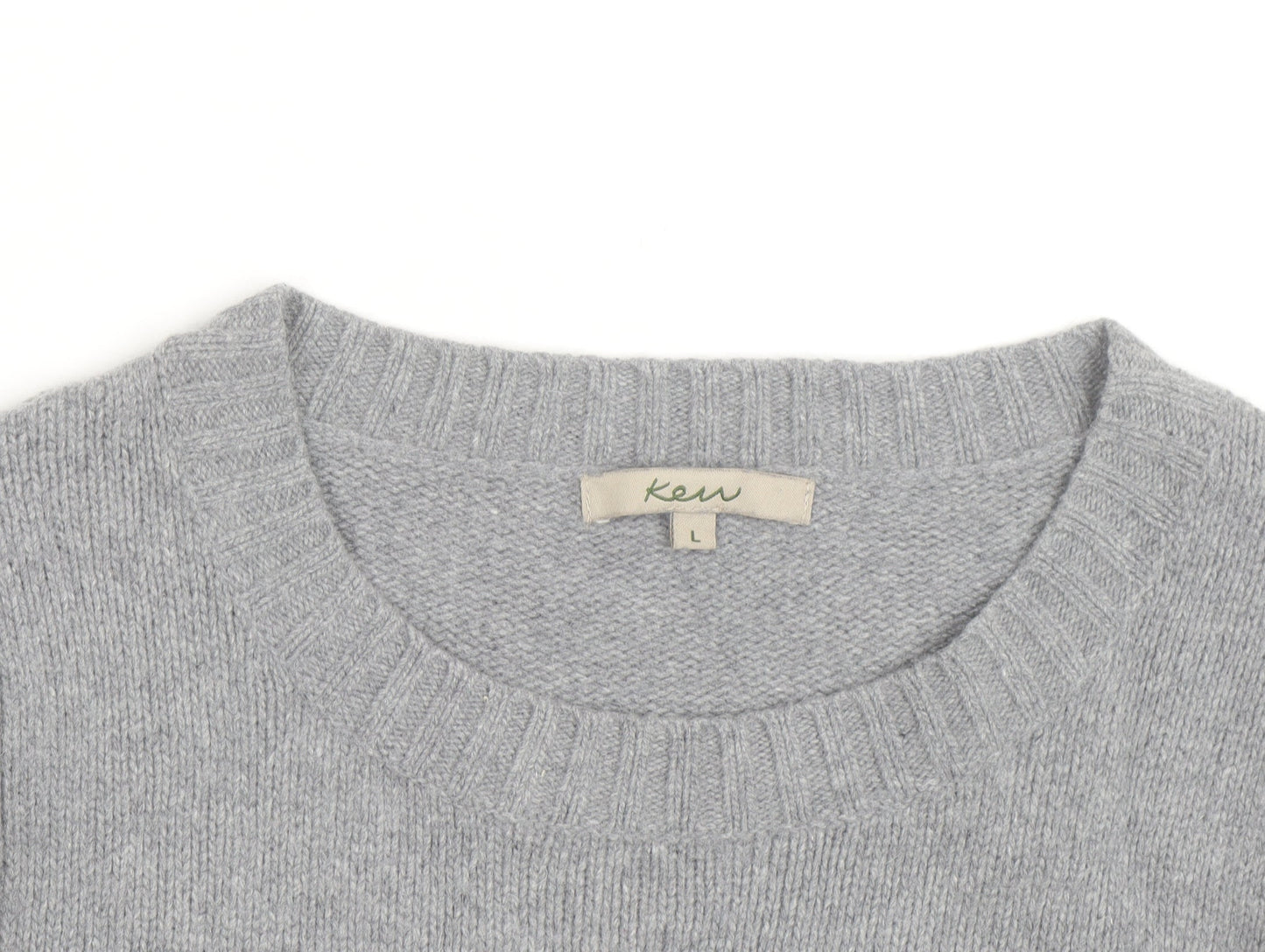 Kew Women Grey Wool Angora Blend Long Sleeve Pullover Jumper L