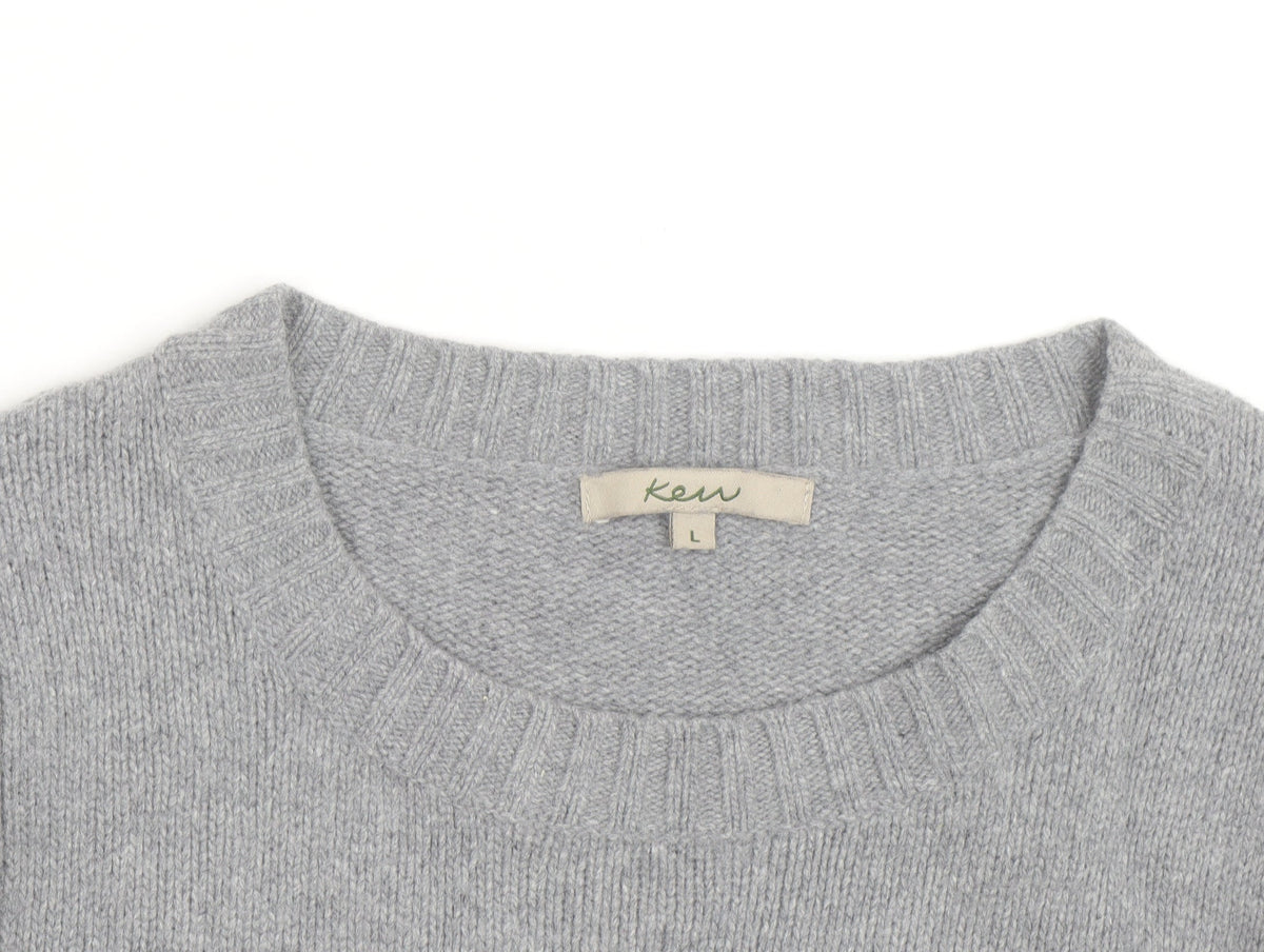 Kew Women Grey Wool Angora Blend Long Sleeve Pullover Jumper L