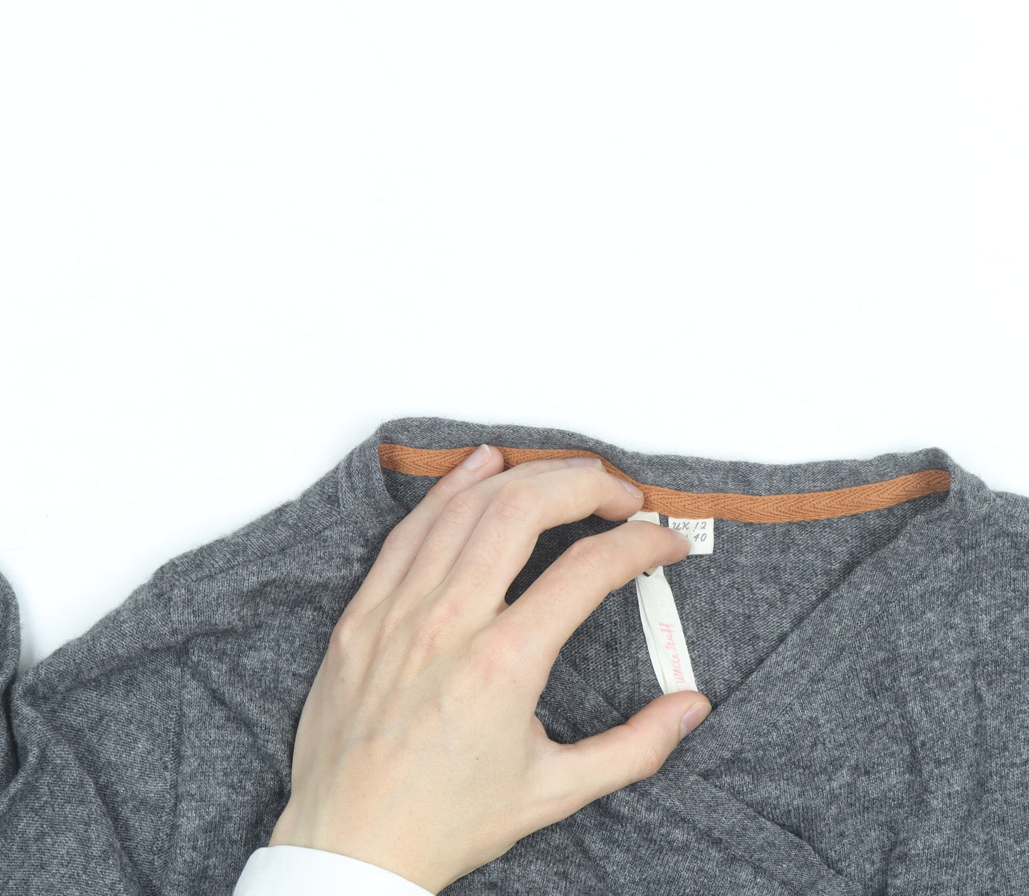 Hobbs Women's Grey Wool Cashmere V-Neck Cardigan Size 12