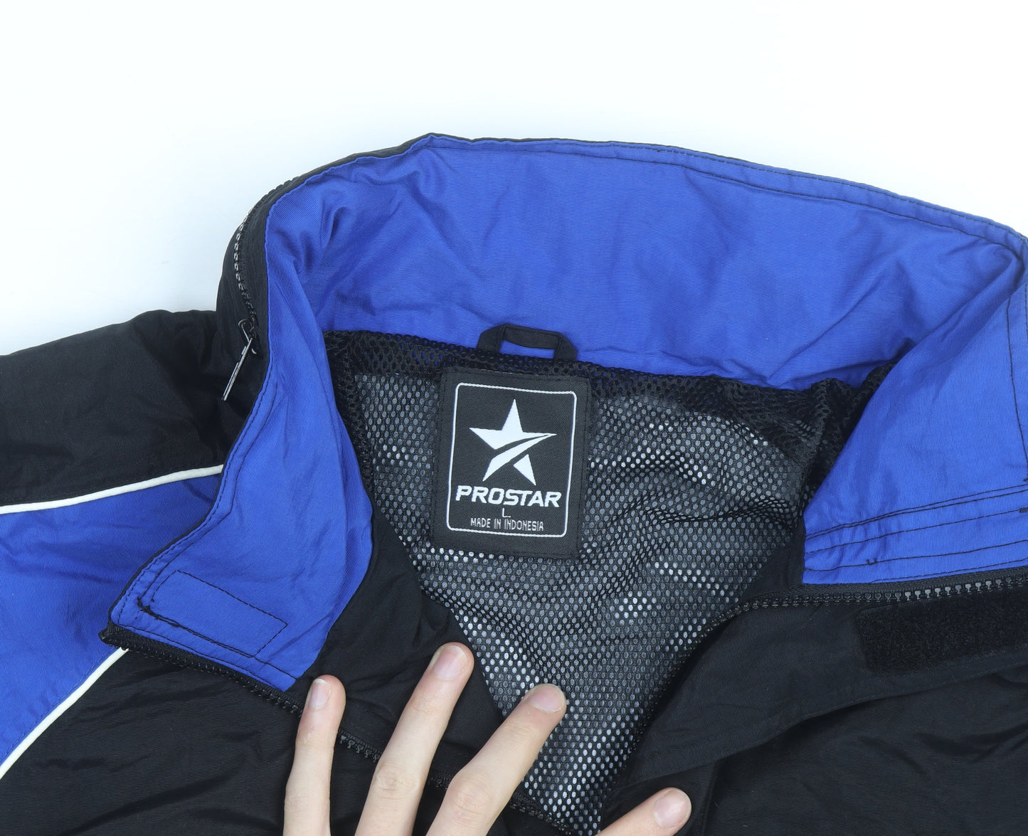 Prostar Men's Black Blue L Windbreaker Jacket Waterproof Sports