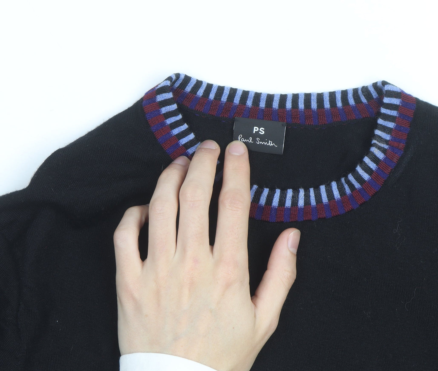 Paul Smith Men's Black Wool Crew Neck Jumper XL Classic Knit