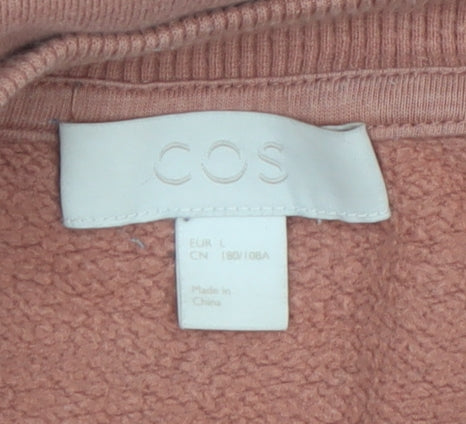 COS Women’s Pink Cotton Pullover Sweatshirt Size L 14 Classic Crew Neck