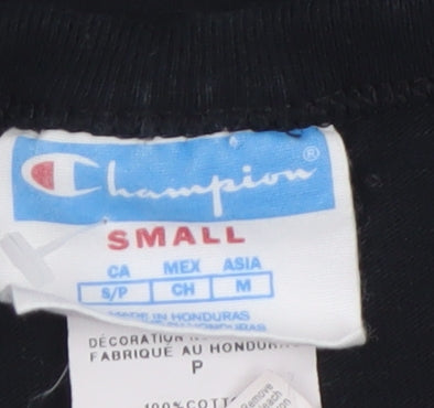 Champion Men's Black Small Long Sleeve Cotton Casual Top