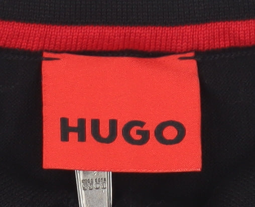 HUGO Boss Men's Black Cotton Short Sleeve Polo Shirt L