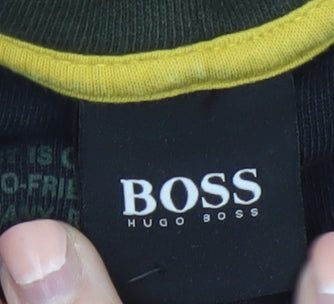 Hugo Boss Mens Black XL Pullover Hoodie Logo Sweatshirt