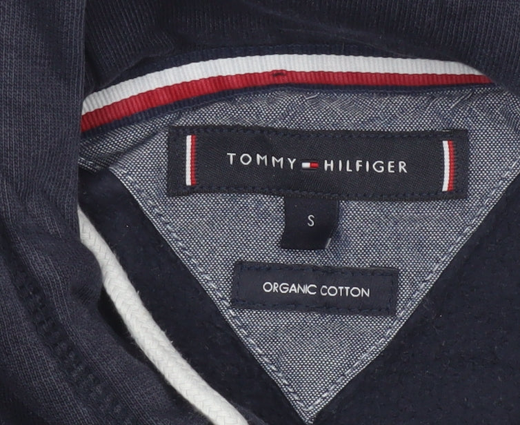 Tommy Hilfiger Men's Navy Small Pullover Hoodie Organic Cotton