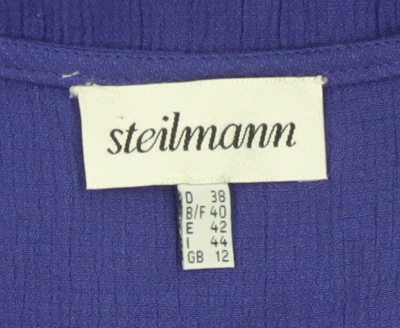 Steilmann Women's Blue Midi Fit & Flare Button Dress Size 12