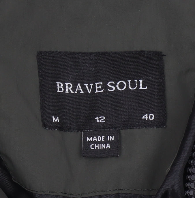Brave Soul Women's Green Long Puffer Coat Size 12 Hooded
