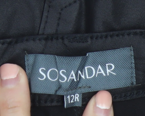 Sosandar Women Black Size 12R Skinny Stretch Jegging Trousers