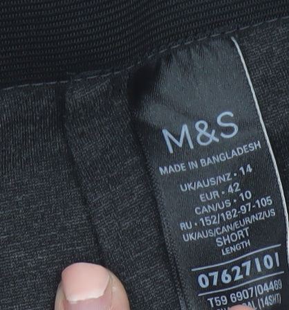 Marks and Spencer Womens Grey Straight Leg Jersey Trousers Size 14