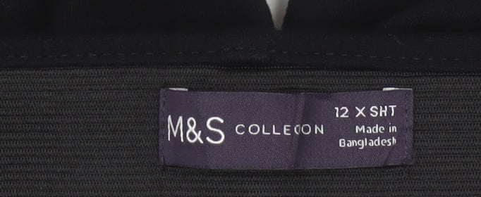 Marks and Spencer Womens Black Slim Fit Petite Trousers Size 12