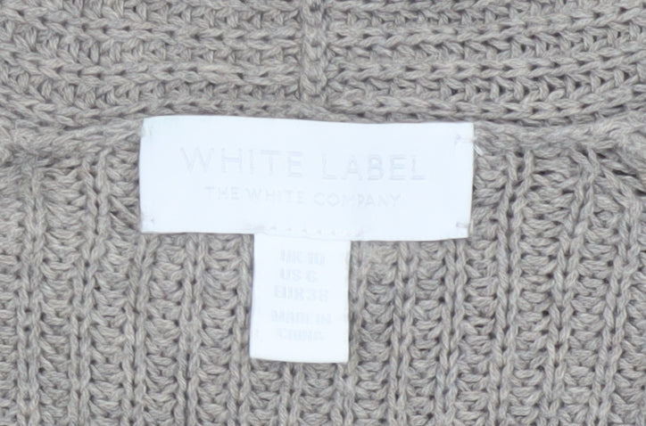 The White Company Women’s Beige Chunky-Knit Cardigan Size 10