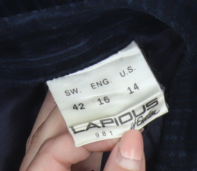 Lapidus of Sweden Women's Black Corduroy A-Line Skirt Size 16